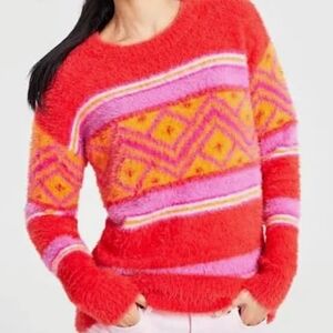 Holiday Lane Colorful Sweater, Womens L